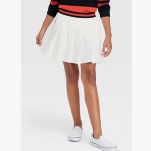 Art Class White Pleated Tennis Skirt with red and Black Elastic Waistband